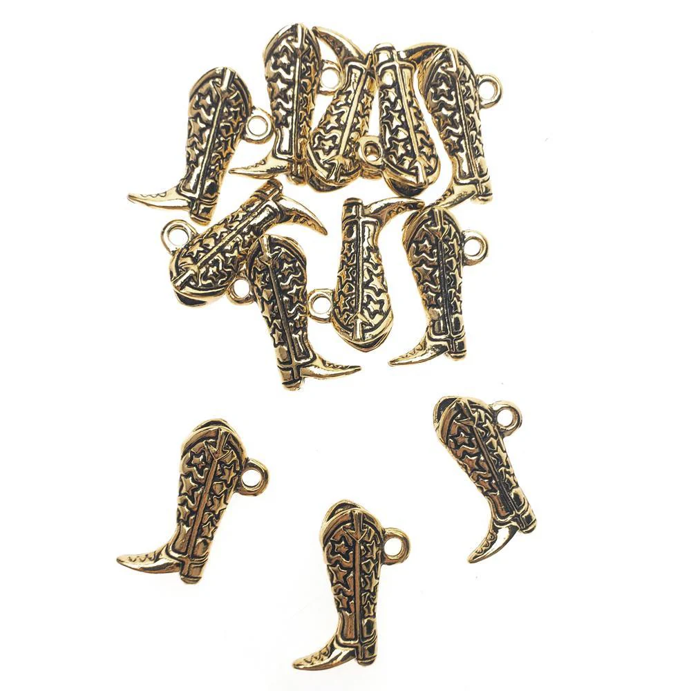 Starry Cowboy Boot Metal Charms, 1-Inch, 12-Count - Image 2