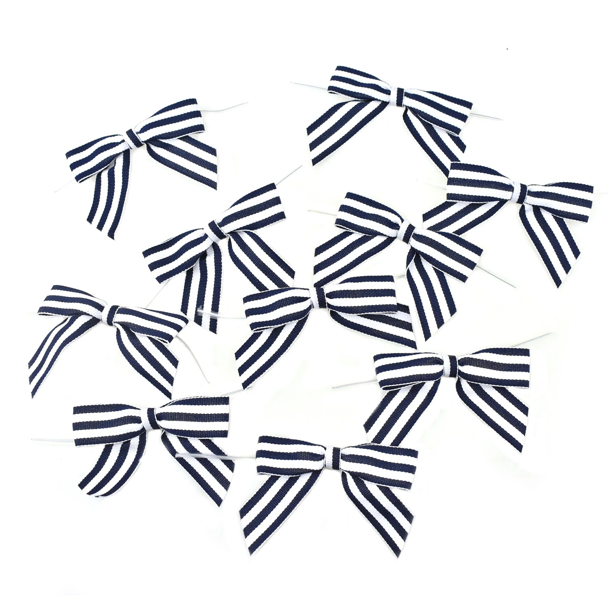Striped Grosgrain Twist Tie Bows, 7/8-Inch, 10-Count - Image 3