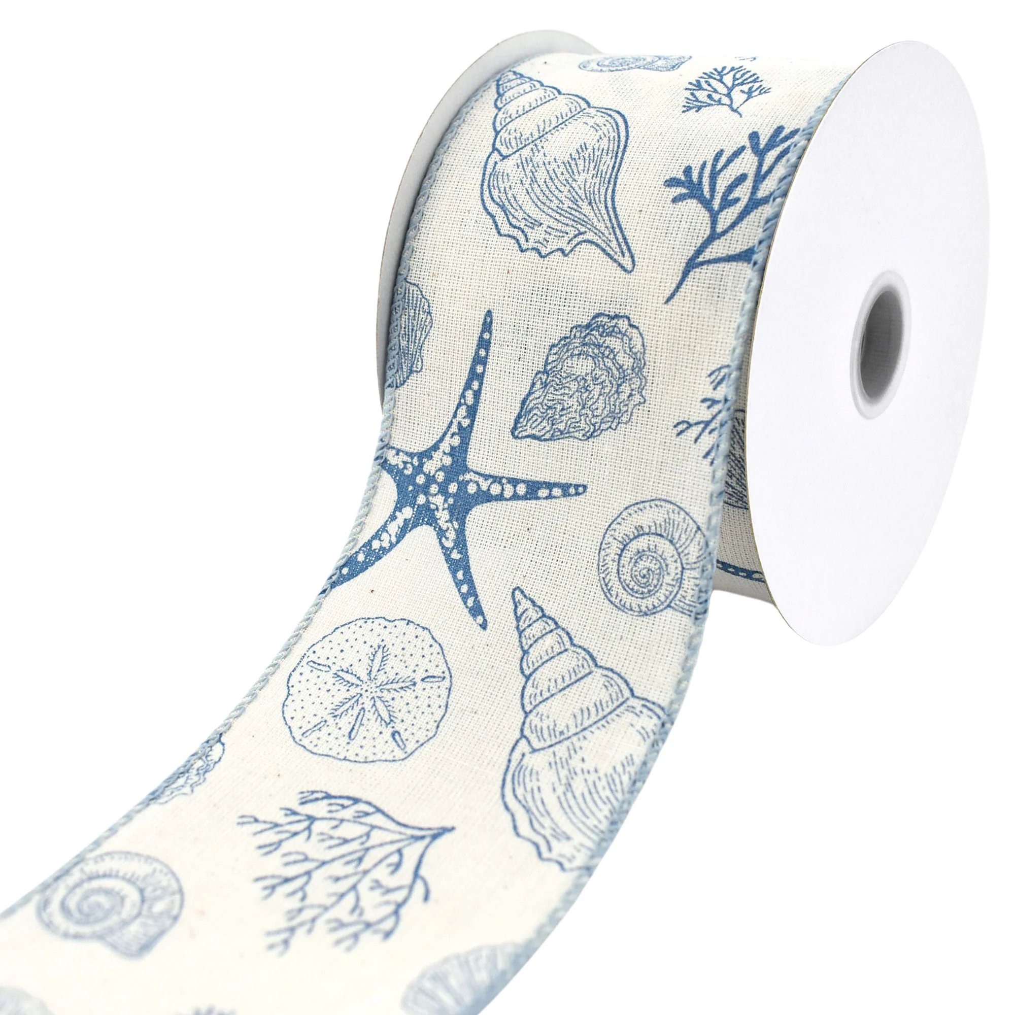 Summer Beach Stamped Icons Canvas Wired Ribbon, 2-1/2-inch, 10-yard - Image 3
