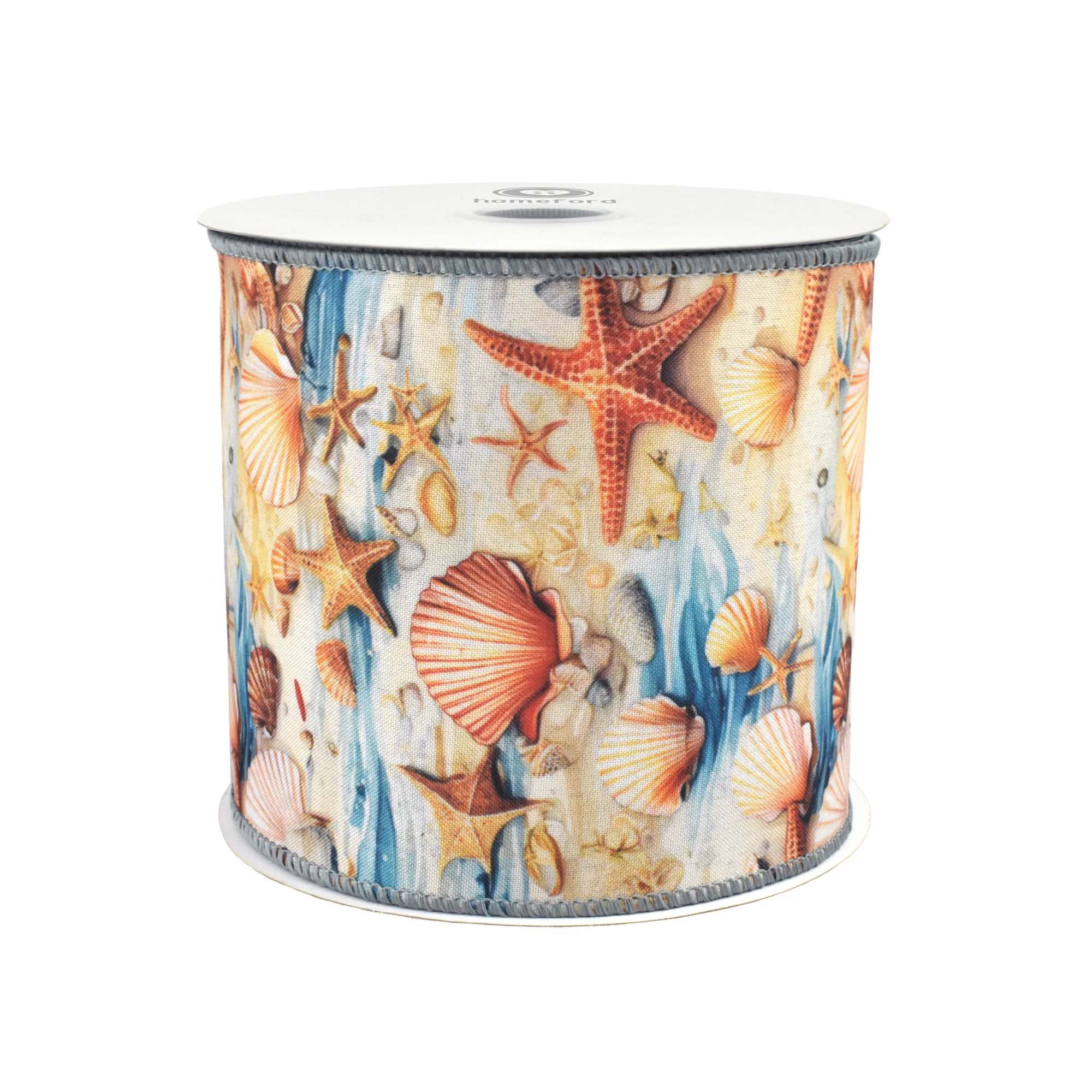 Summer Starfish Seashells Tidepool Deluxe Wired Ribbon, 10-yard - Image 8