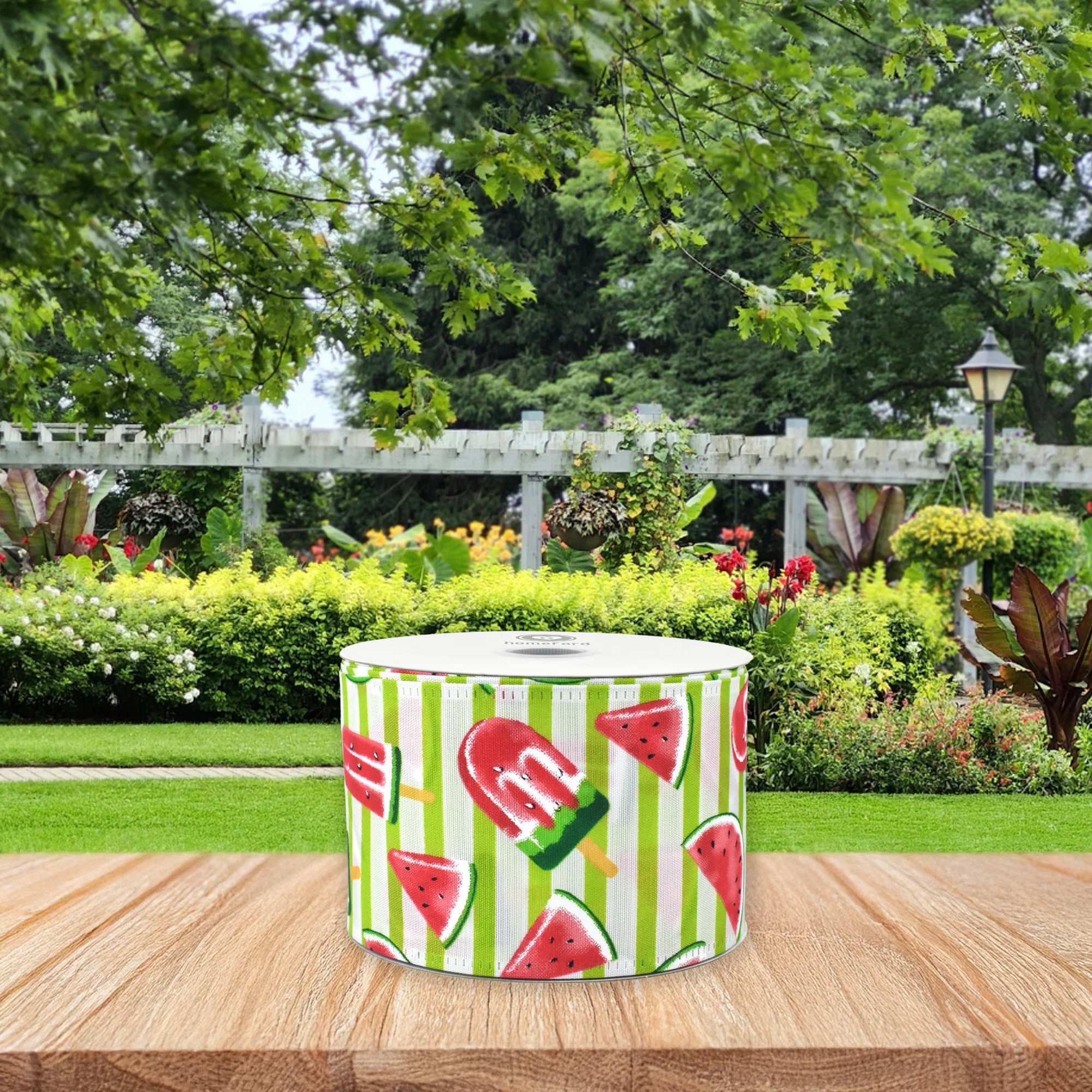 Summer Watermelon Popsicle Stripes Wired Ribbon, 2-1/2-inch, 10-yard - Image 4