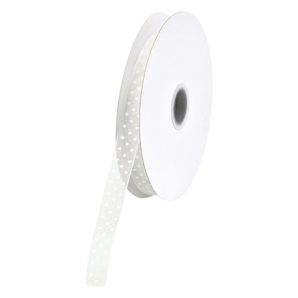 Swiss Polka Dots Sheer Organza Ribbon, 3/8-inch, 25-yard - Image 2