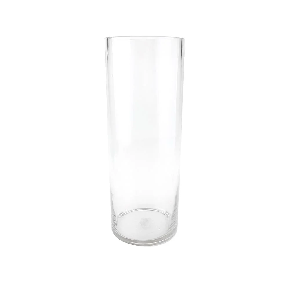 Tall Clear Cylinder Vase, 15-3/4-Inch