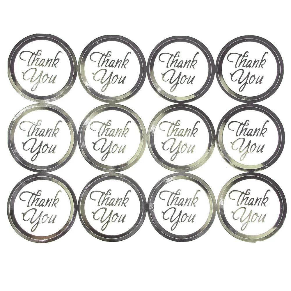 Thank You Print Foil Stickers, 1-Inch, 100-Count - Image 3