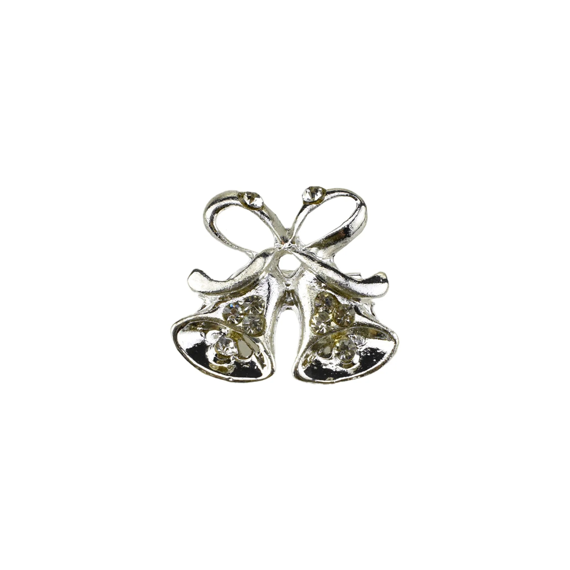 Twin Bells Charm Pin Accents, 7/8-Inch, 12-Count - Silver - Image 2