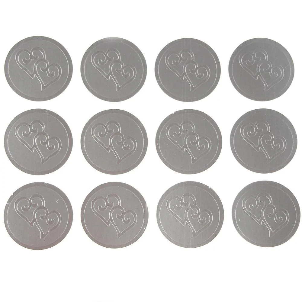 Twin Hearts Print Seal Stickers, 1-inch, 100-count - Image 3