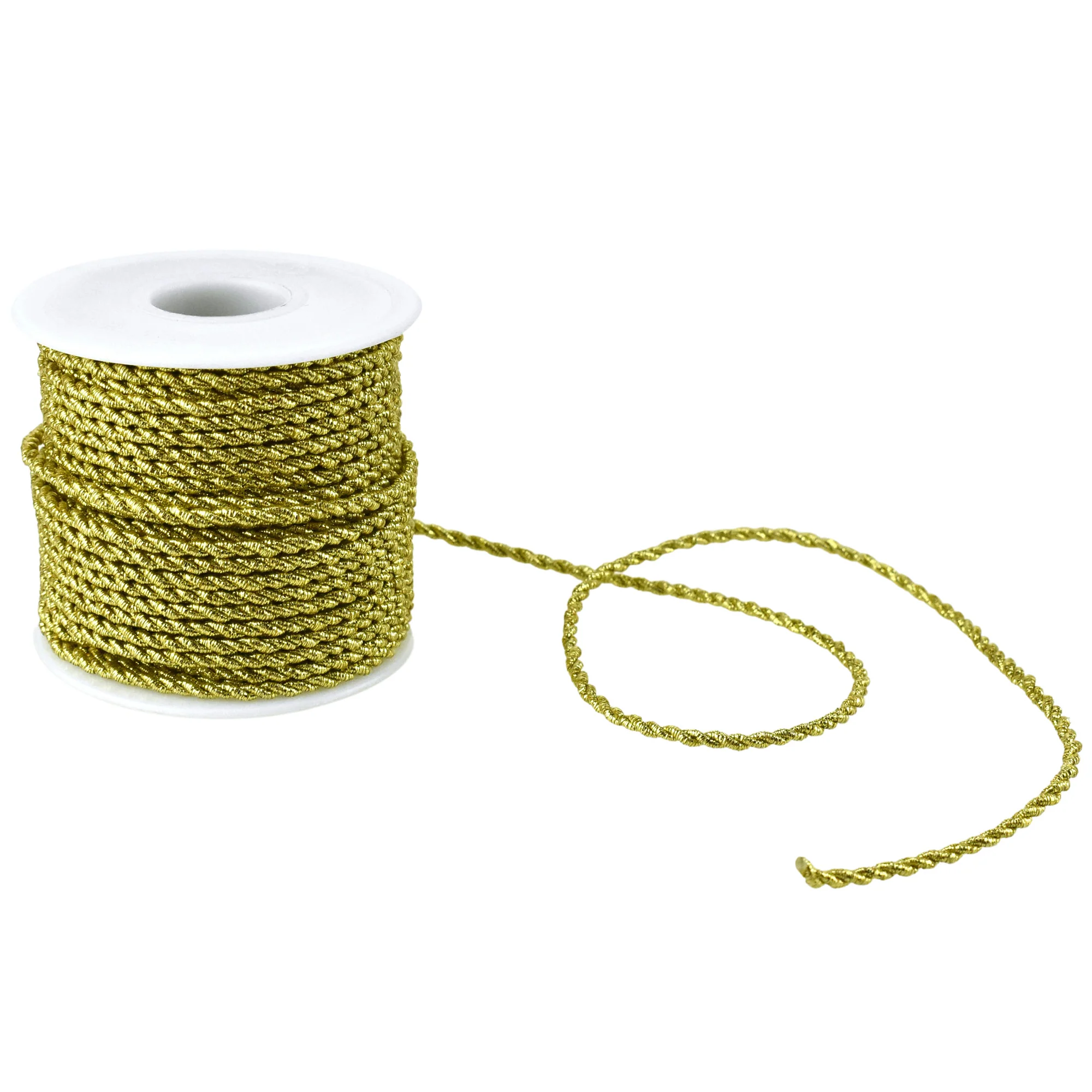 Twisted Cord Rope 2 Ply, 3mm, 25-yard, Gold Trim - Image 20