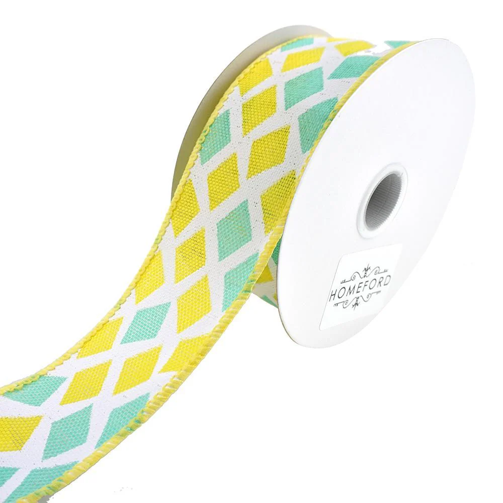 Two Toned Harlequin Wired Linen Ribbon, 1-1/2-Inch, 10-Yard - Image 2