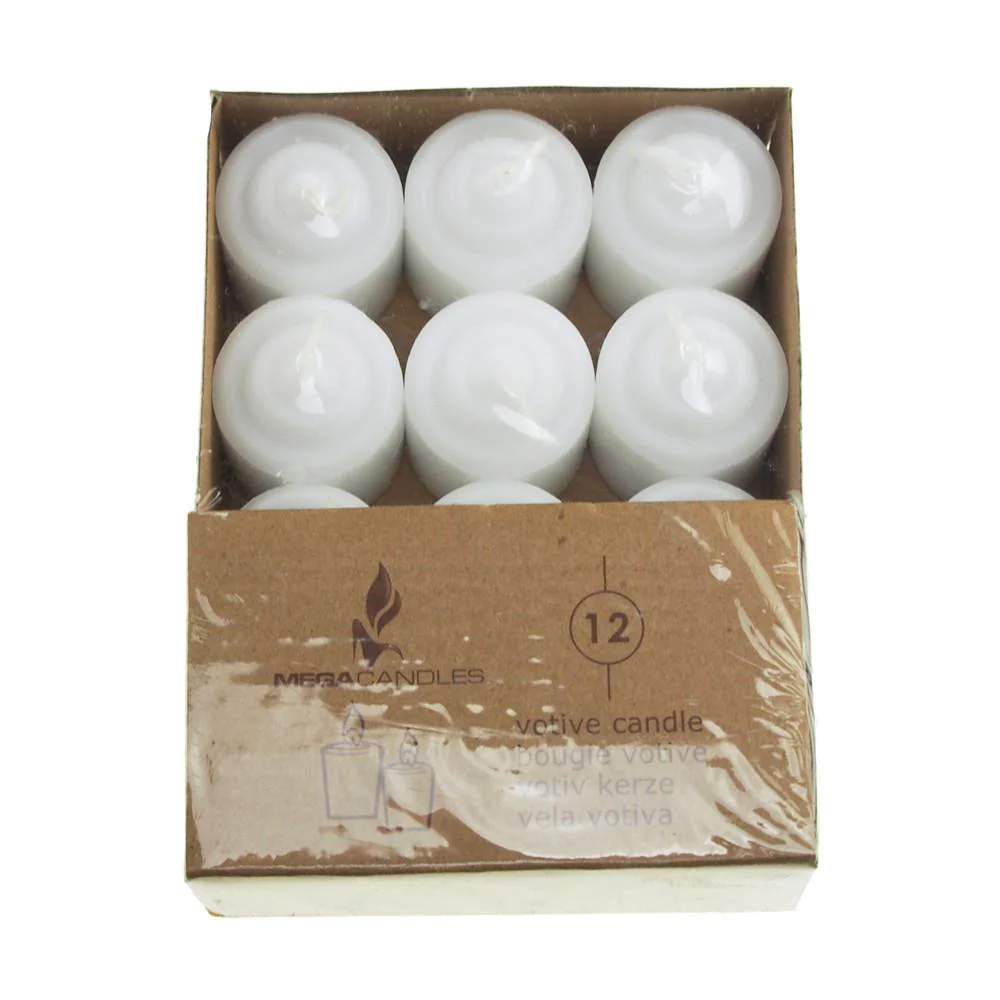 Unscented White Tealight Votive Candles, 1-3/4-Inch, 12-Piece