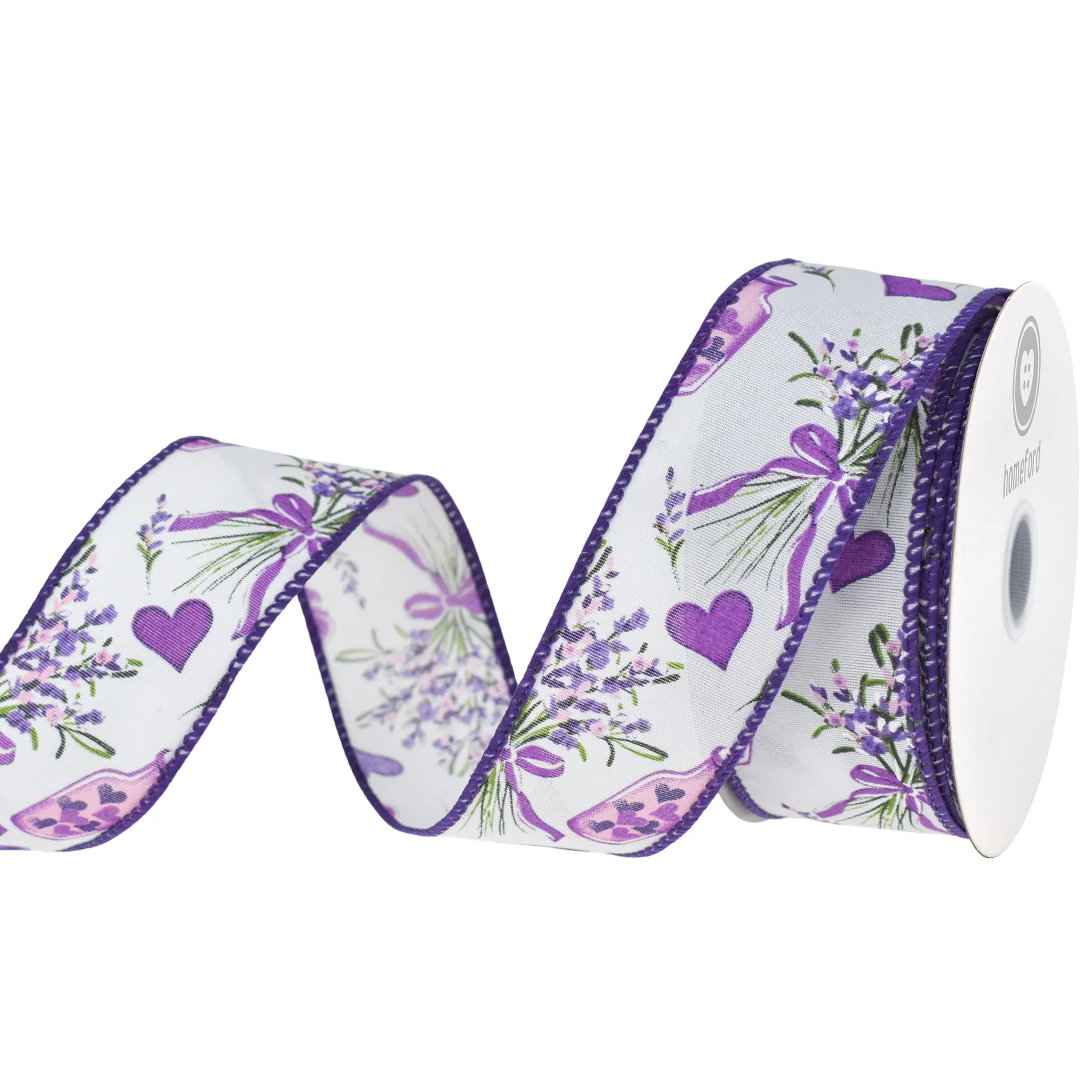 Valentine's Day Lavender Romance Satin Wired Ribbon, 1-1/2-inch, 10-yard - Image 2