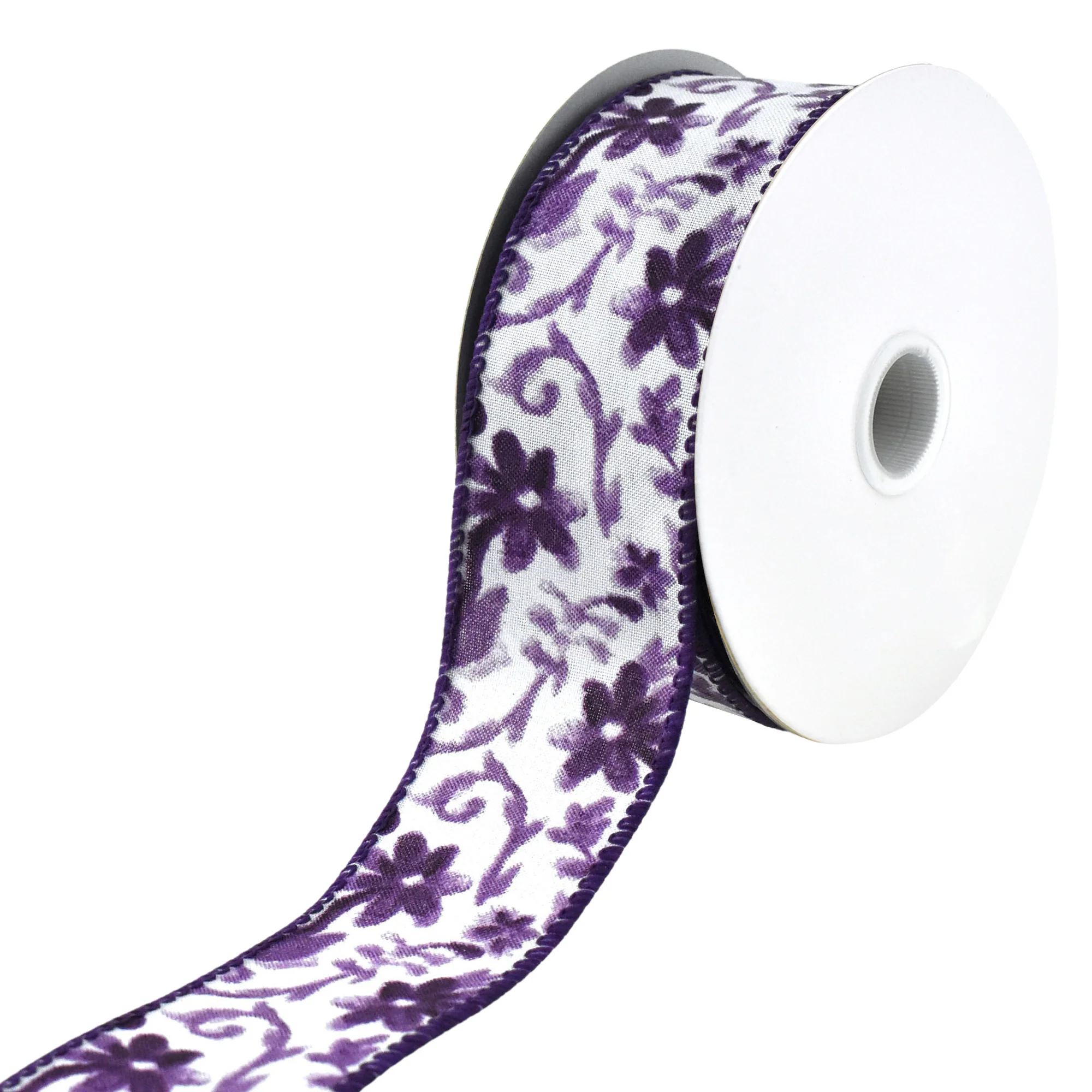 Watercolor Flower Branches Wired Ribbon, 2-1/2-Inch, 10-Yard - Image 2