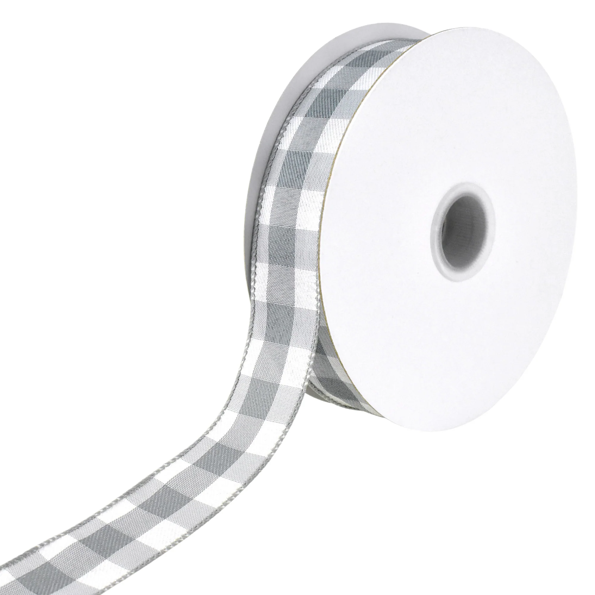 White Buffalo Plaid Wired Ribbon, 1-1/2-inch, 50-yard - Image 3