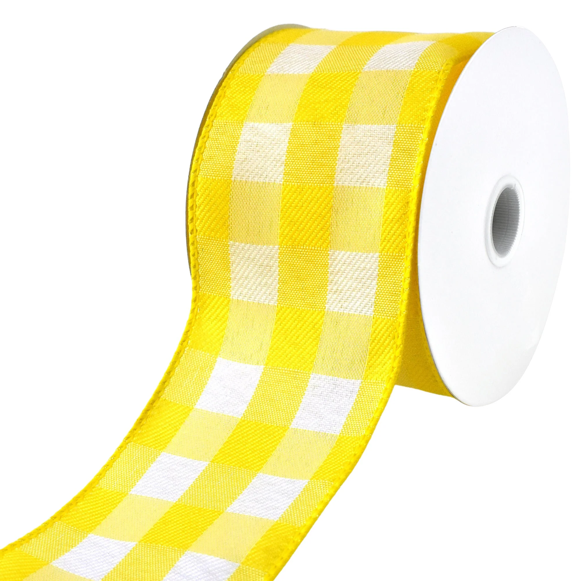 White Buffalo Plaid Wired Ribbons - Image 16