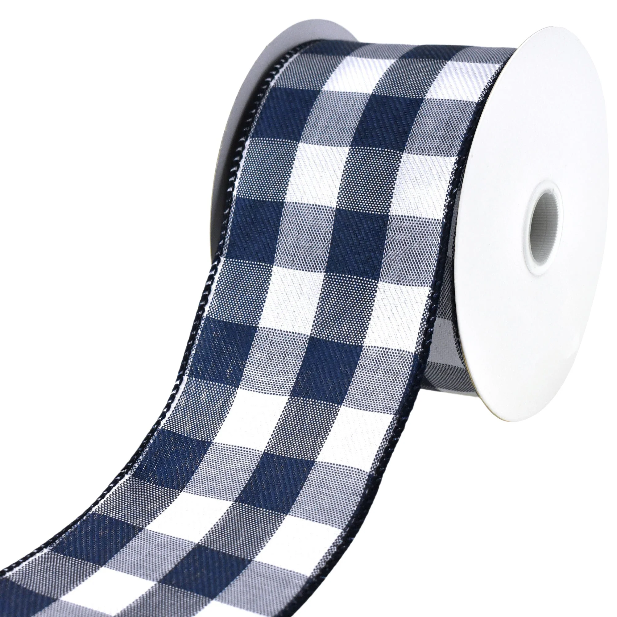 White Buffalo Plaid Wired Ribbons - Image 19
