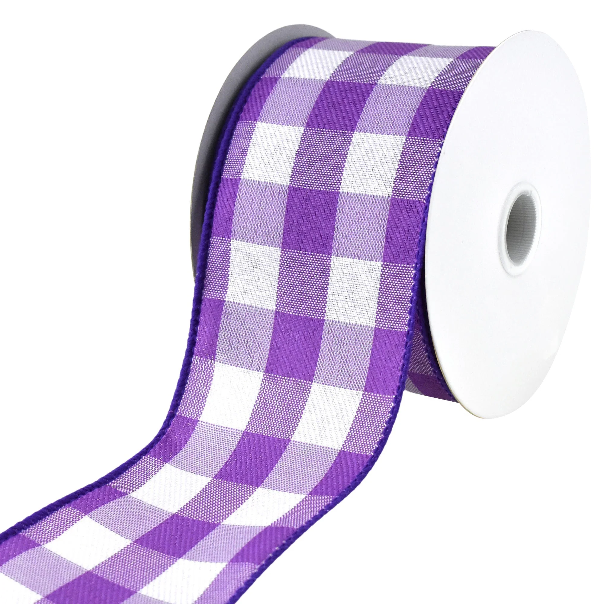 White Buffalo Plaid Wired Ribbons - Image 25