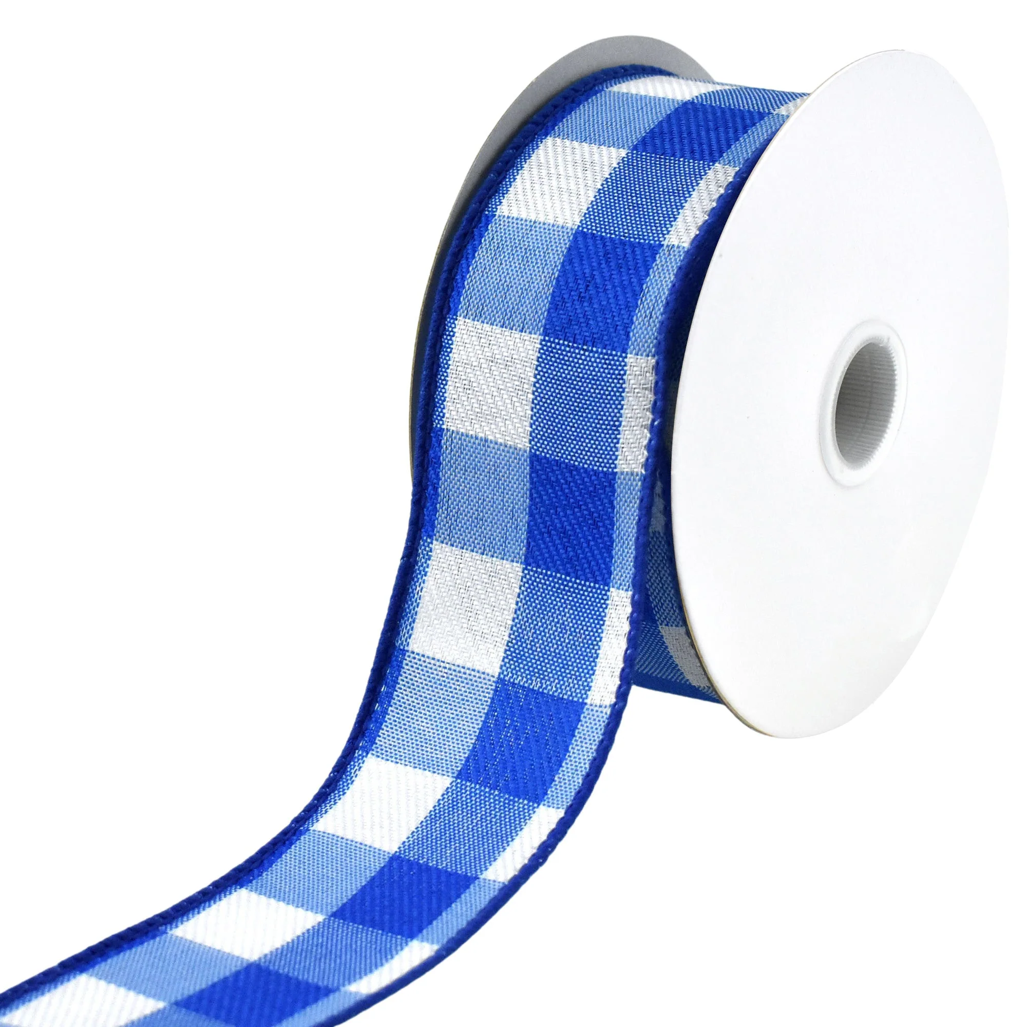 White Buffalo Plaid Wired Ribbons - Image 3