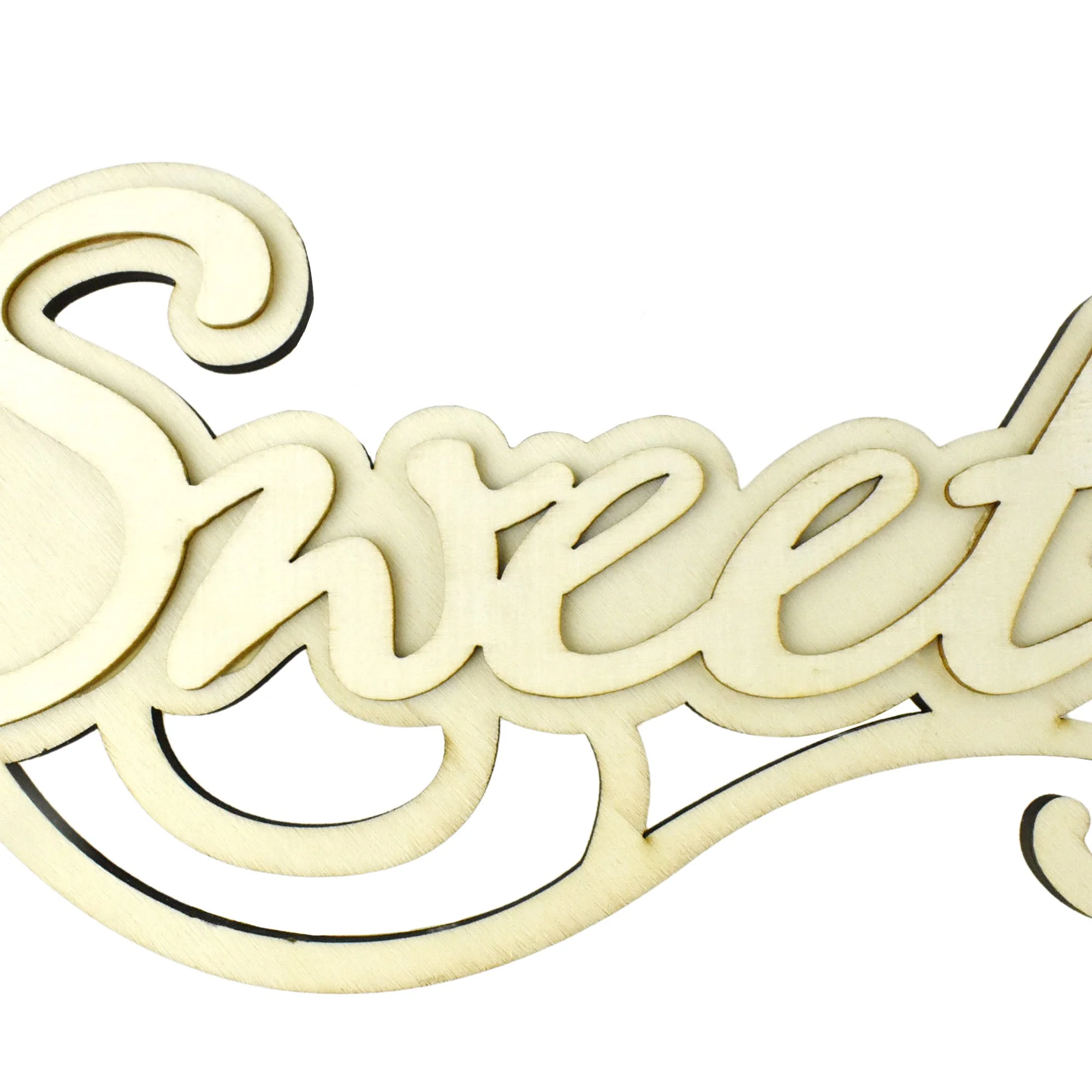 Wooden 3D DIY Craft Home Sweet Home Plaque with Hooks, 12-Inch - Image 2