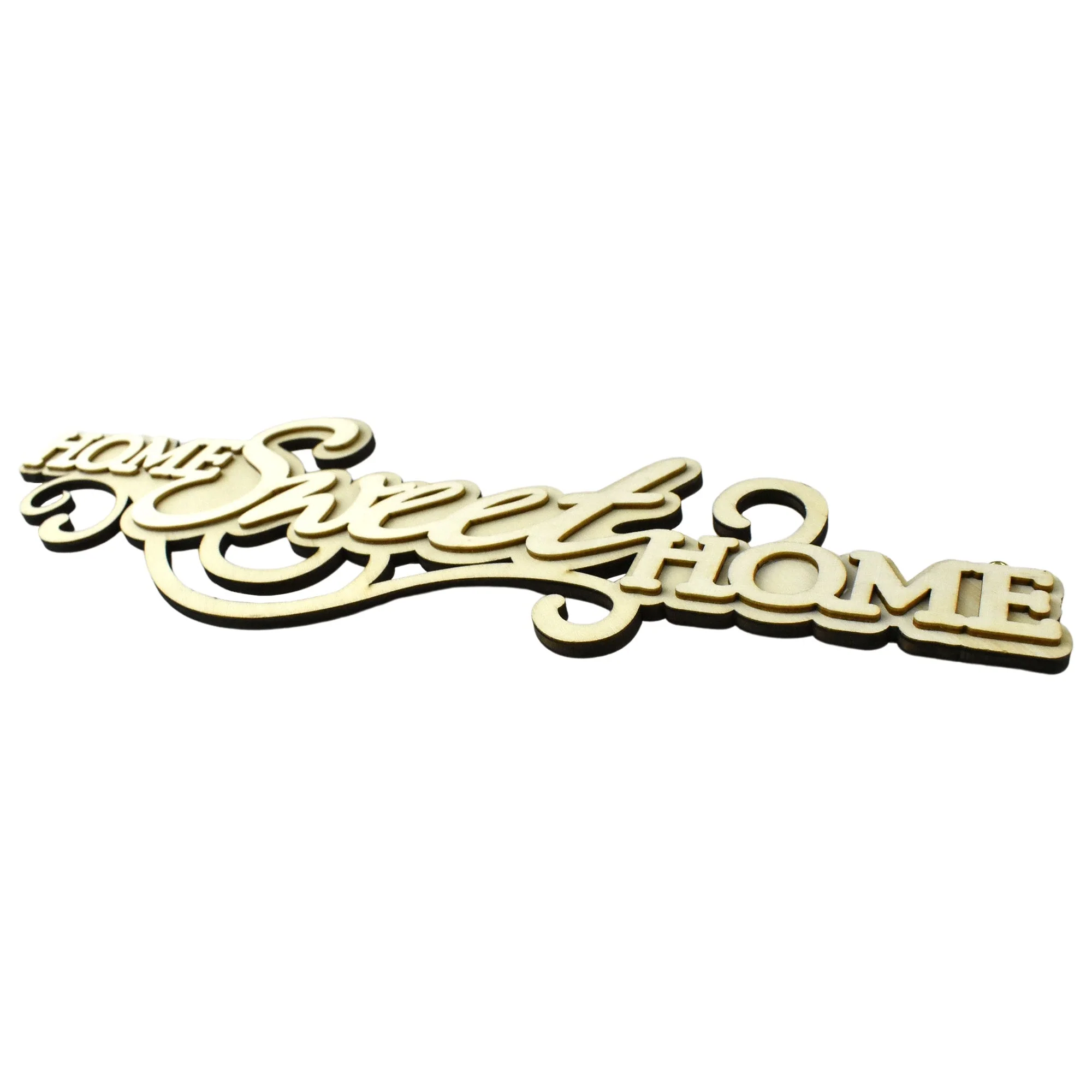 Wooden 3D DIY Craft Home Sweet Home Plaque with Hooks, 12-Inch - Image 3