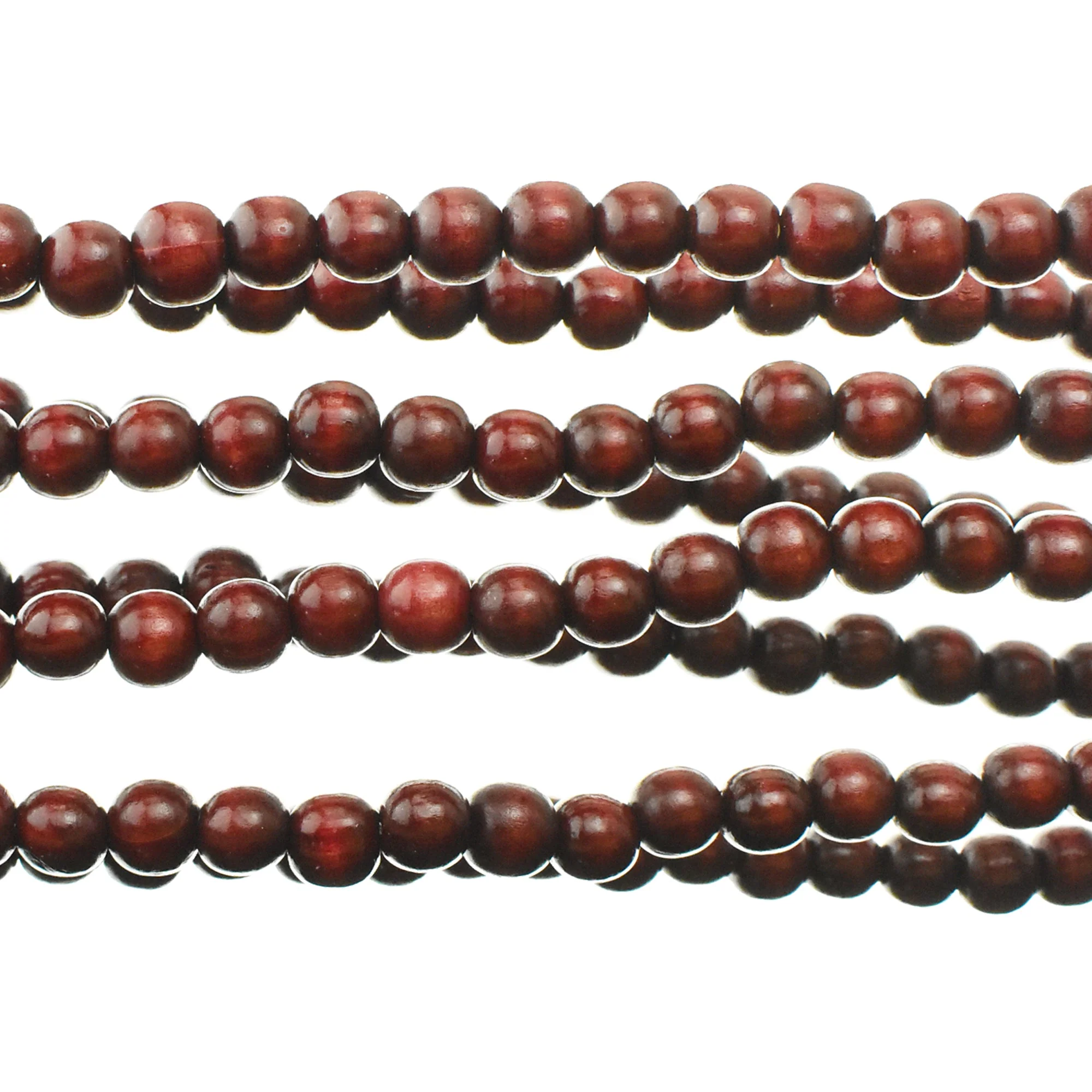 Wooden Bead Christmas Garland, 9-Feet - Burgundy