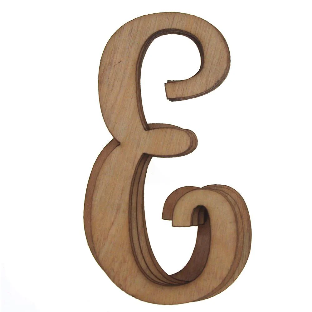 Wooden Cursive Letters, 3-inch, 6-count, Natural - Image 5