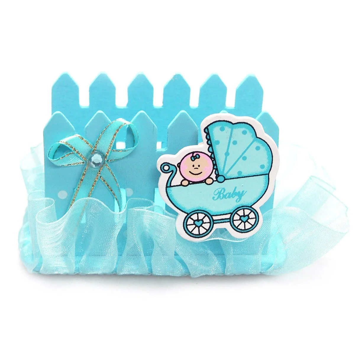 Wooden Fence Baby Favor Napkin Holder, 2-Inch - Image 2