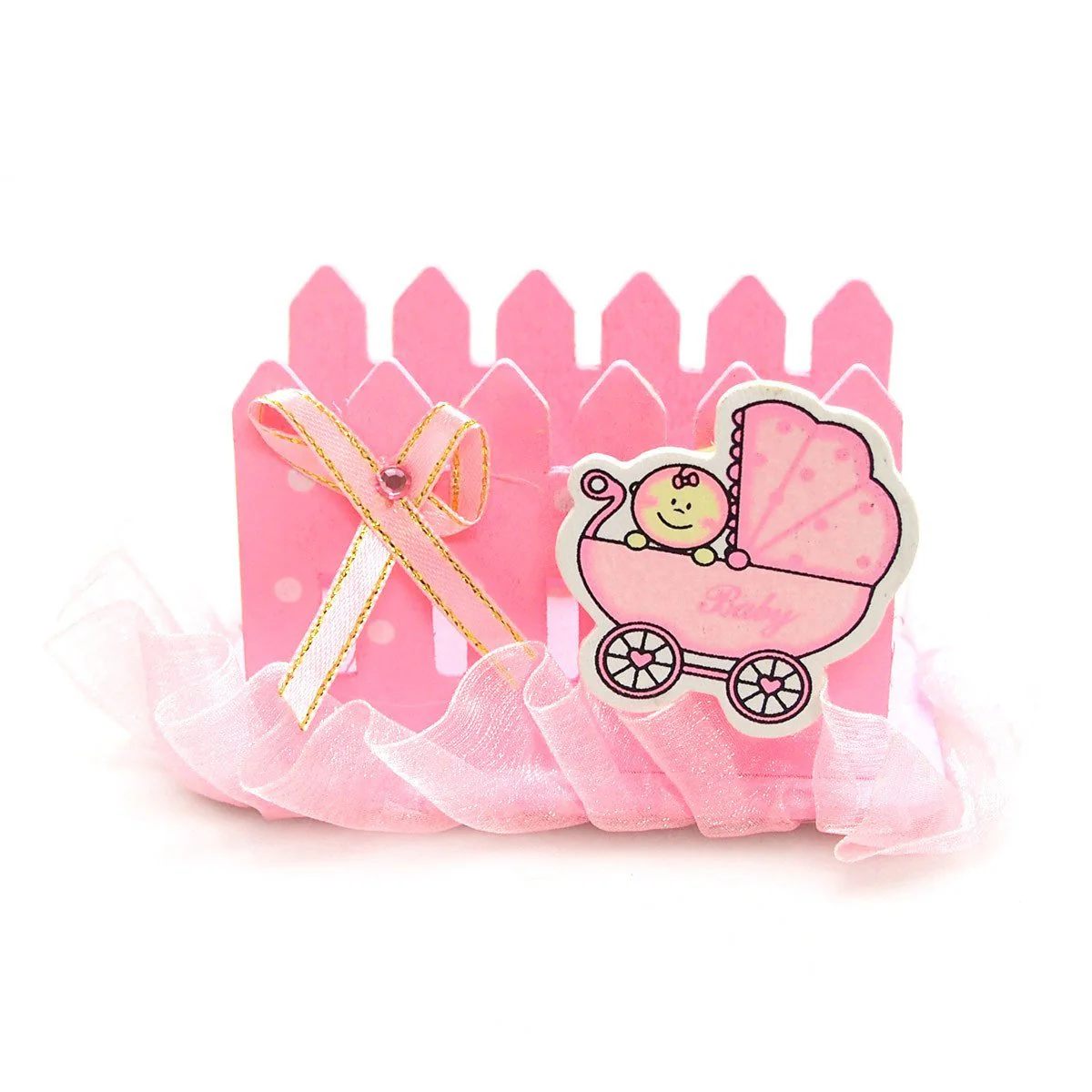 Wooden Fence Baby Favor Napkin Holder, 2-Inch - Image 3