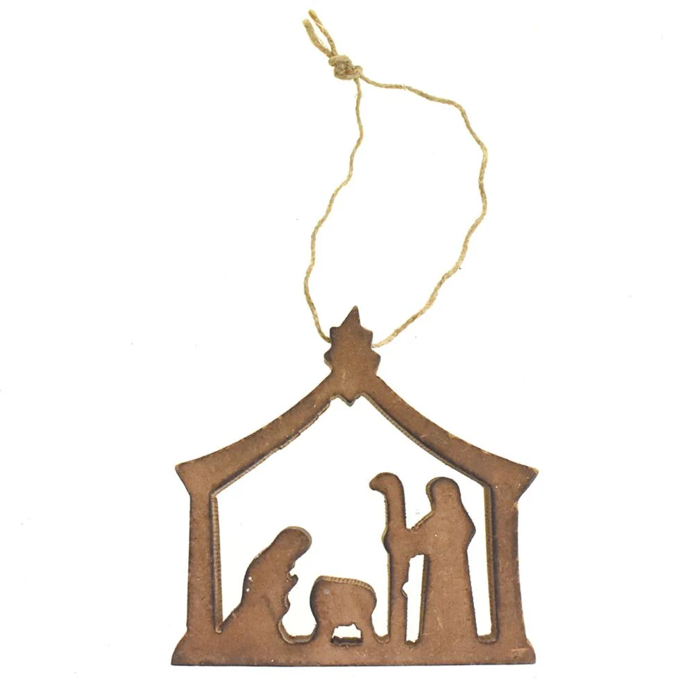 Wooden Nativity Scene Christmas Ornament, 3-Inch - Image 2