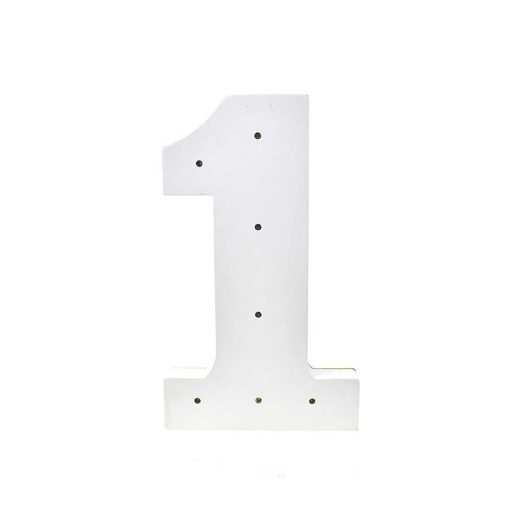 Wooden Standing LED Numbers, 11-1/2-inch, White - Image 2