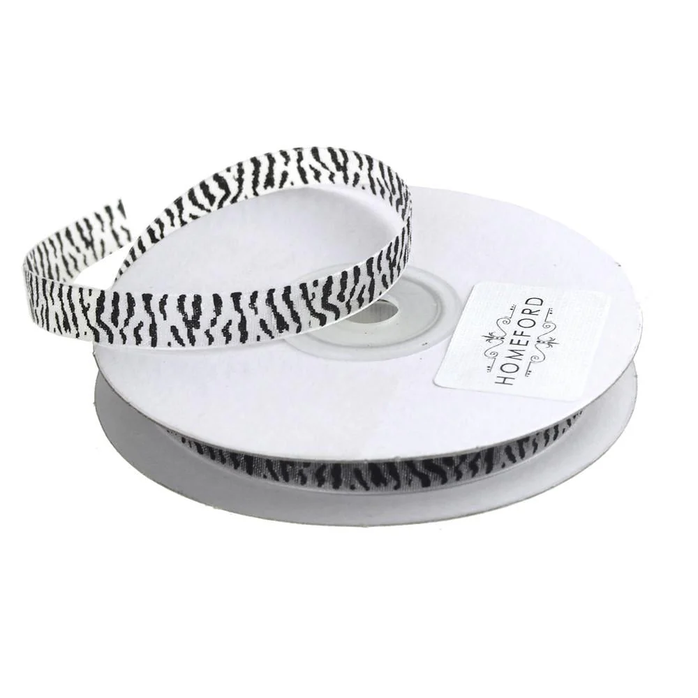 Zebra Print Sheer Organza Ribbon, 25 Yards - Image 3