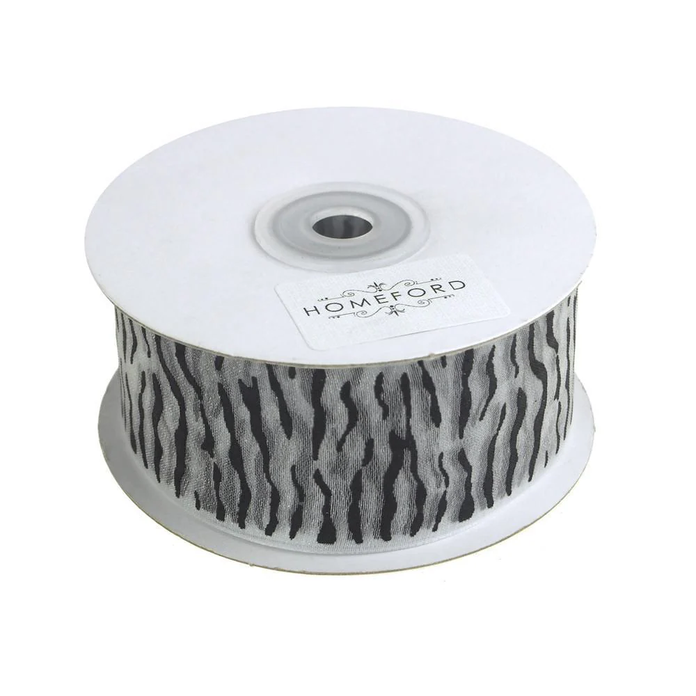 Zebra Print Sheer Organza Ribbon, 25 Yards - Image 7