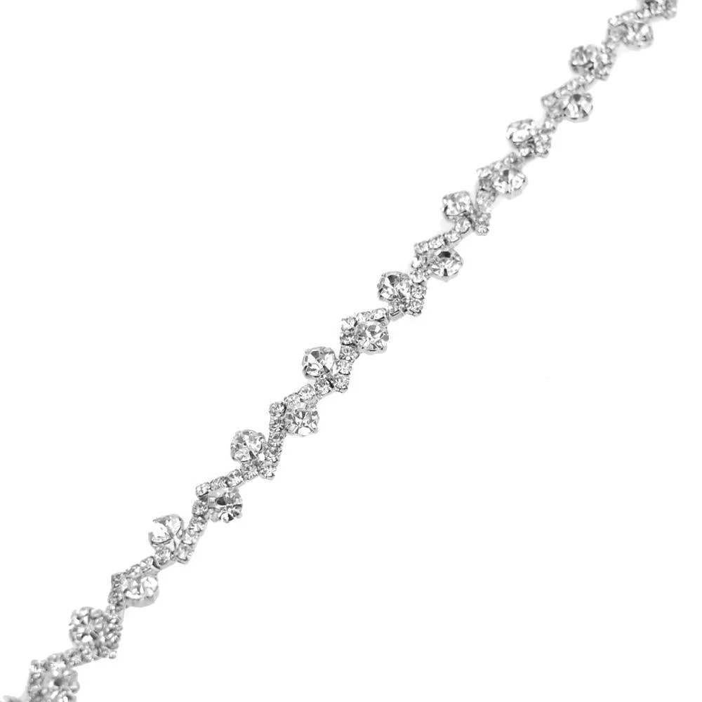 Zigzag Crystal Rhinestone Jewel Trim, Silver, 3/8-Inch, 3-Yard - Image 2